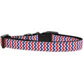 Mirage Pet Products Patriotic Chevrons Nylon Ribbon Dog Collar Medium Narrow 125-176 MDN